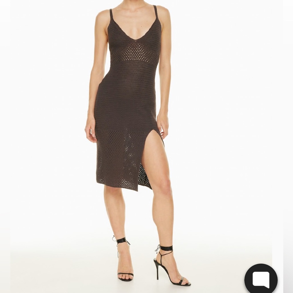 Aritizia crochet midi dress - dark brown